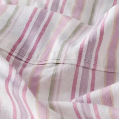 Pink Stripe Cotton Flannelette Sheet Set