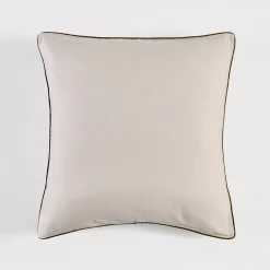 Piped Washed Linen Look Stone European Pillowcase
