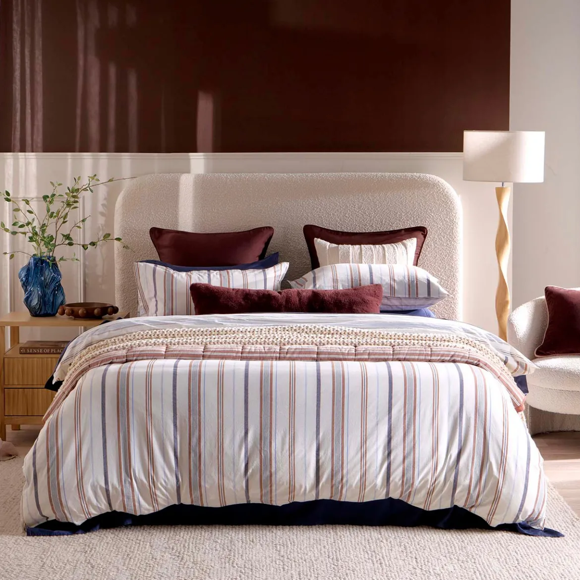 Regatta Reversible Stripe Quilt Cover Set
