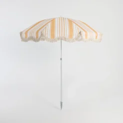 Rhodes Stripe Scalloped Fringed Beach Umbrella