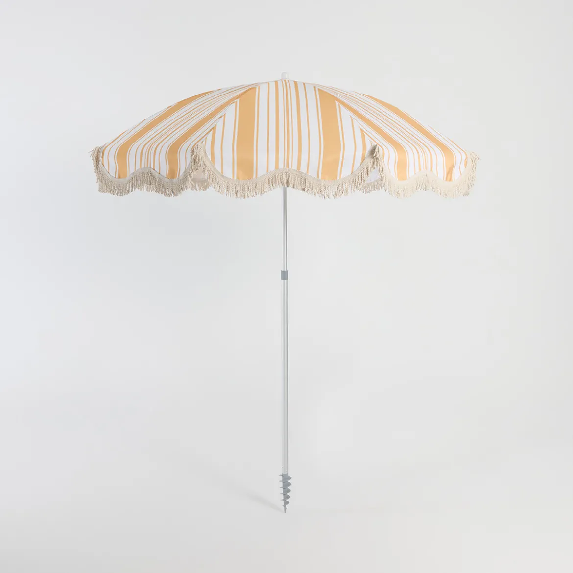 Rhodes Stripe Scalloped Fringed Beach Umbrella