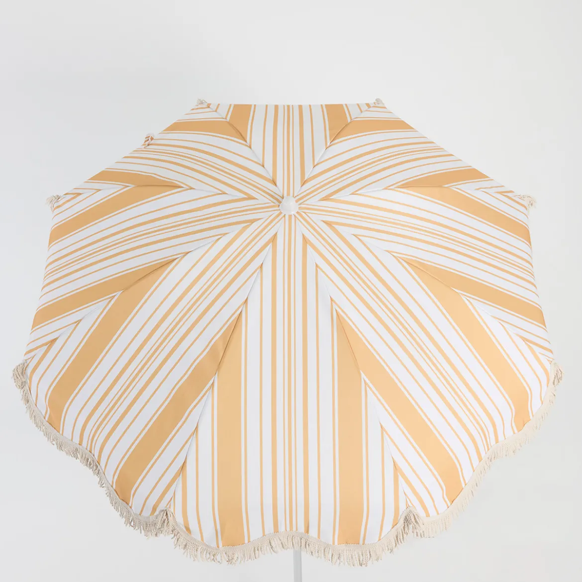 Rhodes Stripe Scalloped Fringed Beach Umbrella