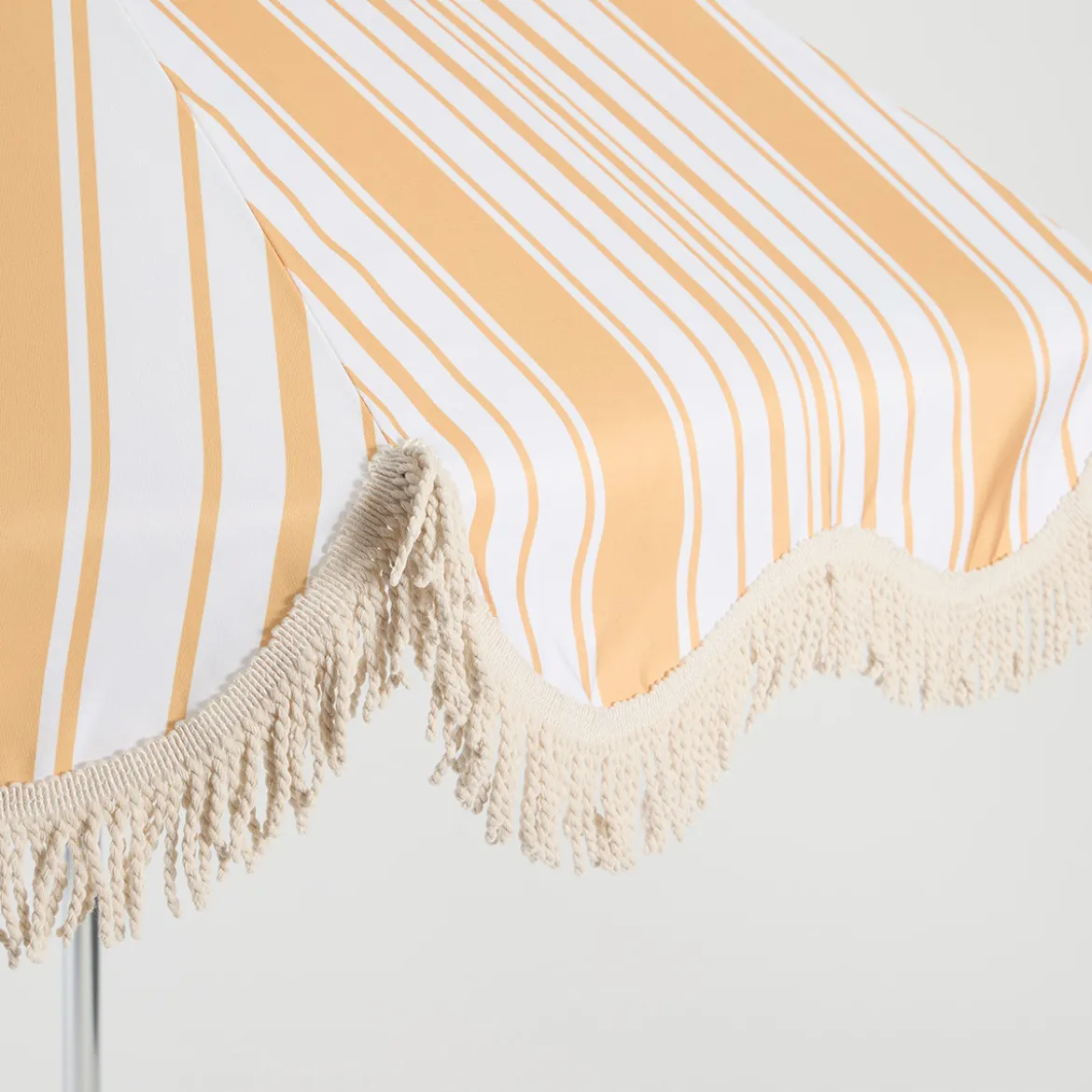 Rhodes Stripe Scalloped Fringed Beach Umbrella