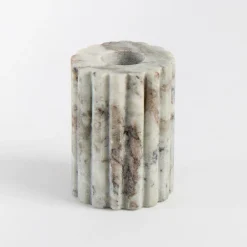 Ribbed Marble Candle Holder