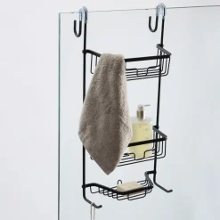 Rowan Black Over the Door Shower Caddy