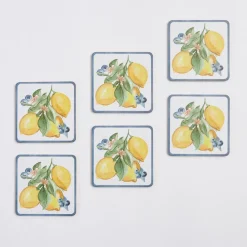 Sicily Lemons Cork Coaster Set of 6