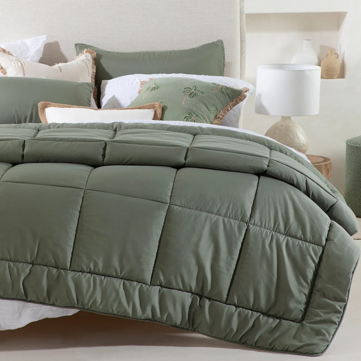 Snoozi Cube Green Microfibre Comforter Set