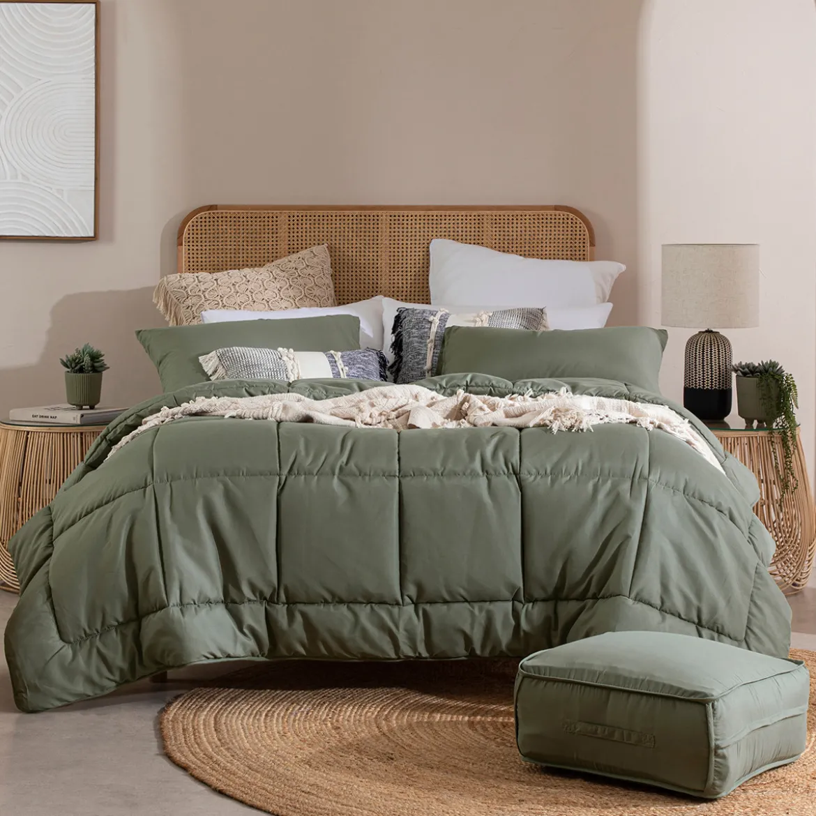 Snoozi Cube Green Microfibre Comforter Set