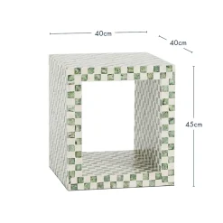 Soho Green Capiz Check Side Table