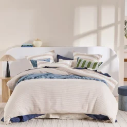 St Barts Natural Stripe Quilt Cover Set