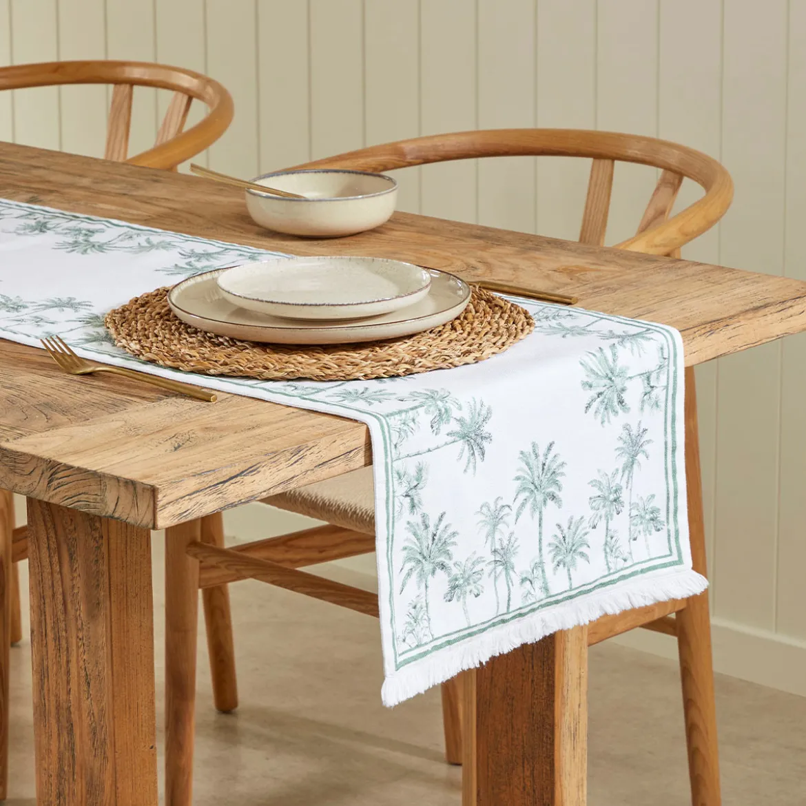 Tahiti Green Reversible Table Runner