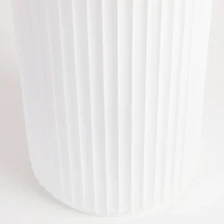 Tully White Fluted Side Table