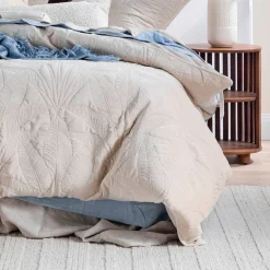 Velvet Palms Natural Quilt Cover Set