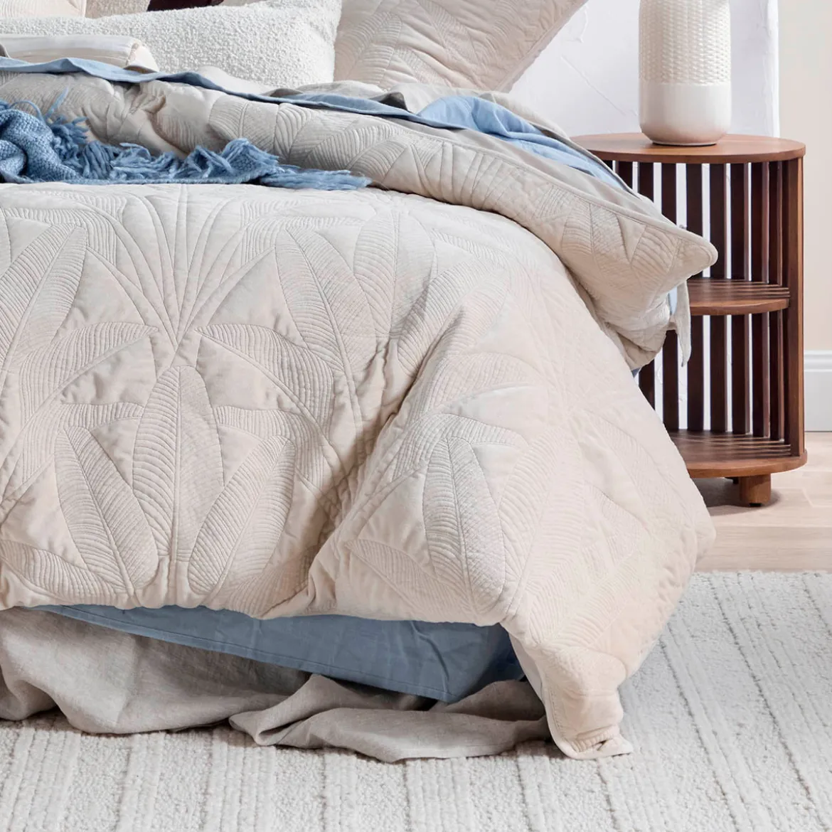 Velvet Palms Natural Quilt Cover Set