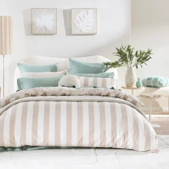 Washed Linen Cotton Stripe Quilt Cover Set