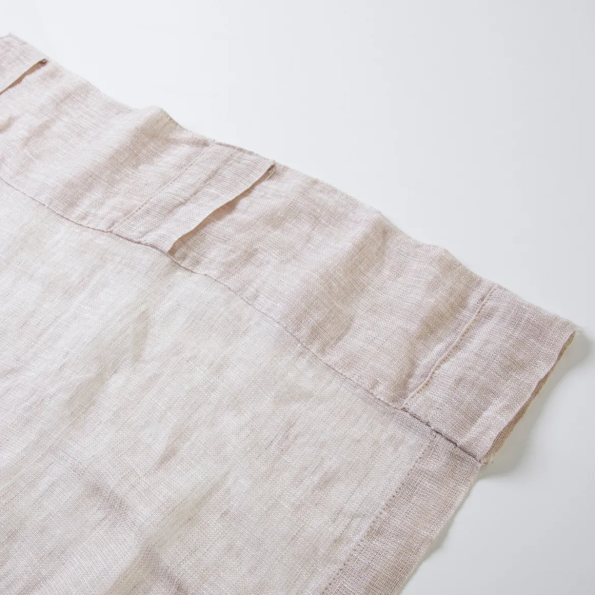 Washed Linen Natural Sheer Curtain Pair 140x250cm