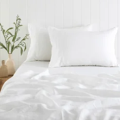 Washed Linen White King Pillowcase Pair